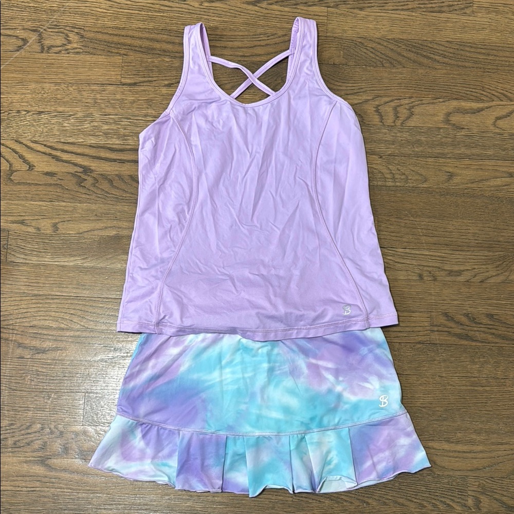 Sofibella purple top-large/tie die skirt-medium set perfect condition